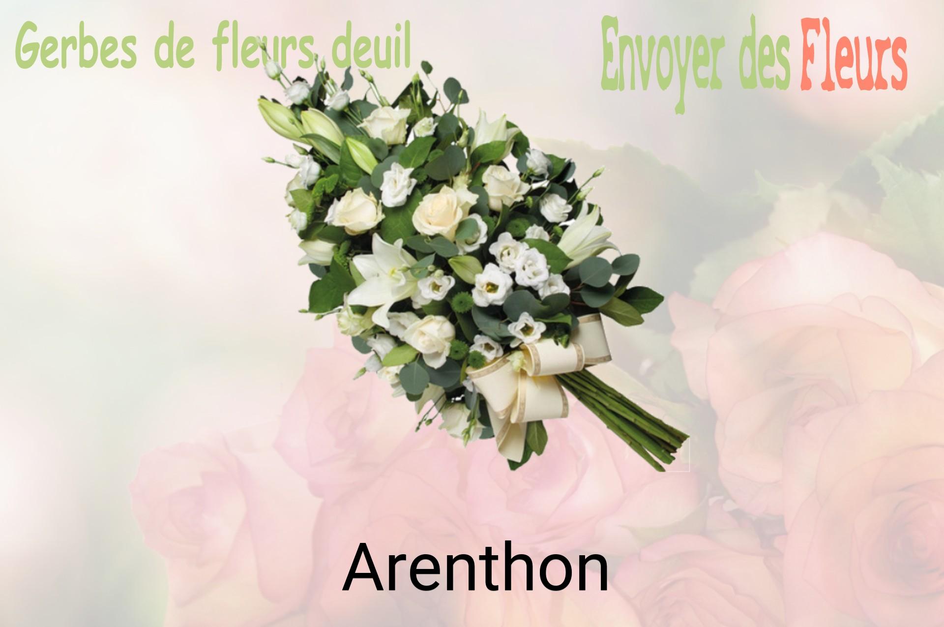 Gerbe de fleurs de deuil livrée à Arenthon